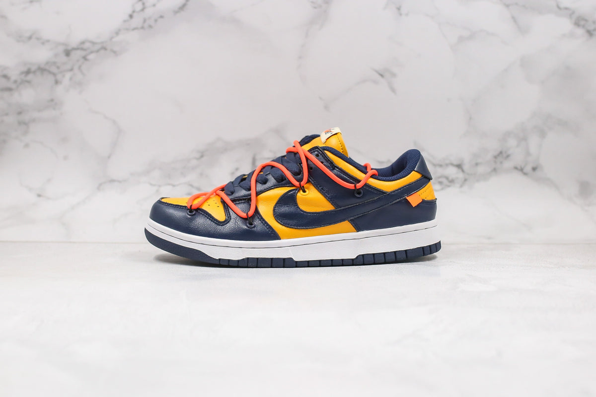 Nike Dunk Low Off White University Gold Mindnight Navy