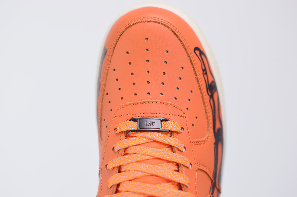 Nike Air Force 1 Orange Skeleton Halloween