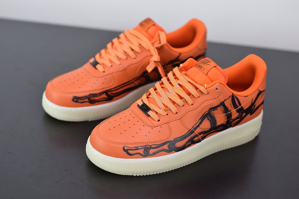 Nike Air Force 1 Orange Skeleton Halloween